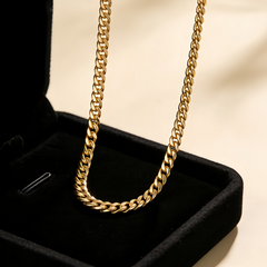 Layerable Gold Double Link Chain Necklace/GOLD Stainless Steel