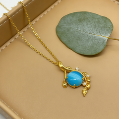 Blue cat eye NCK/GLD