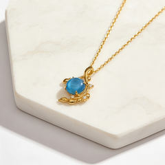 Blue cat eye NCK/GLD