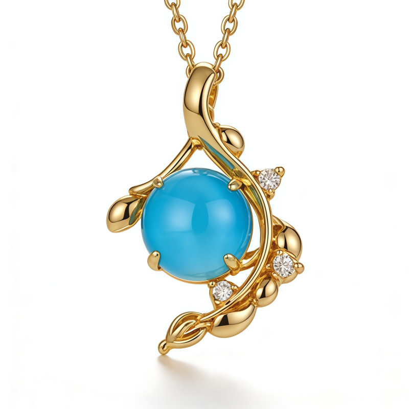 Blue cat eye NCK/GLD