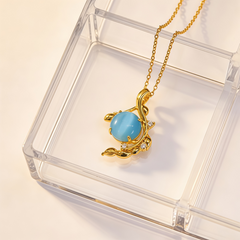 Blue cat eye NCK/GLD