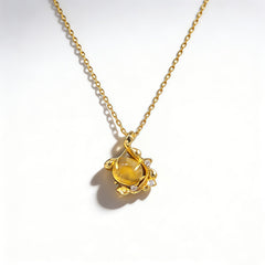 Yellow tiger eye Necklace/GOLD