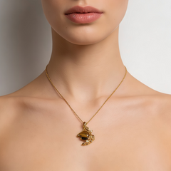 Yellow tiger eye Necklace/GOLD
