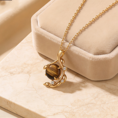 Yellow tiger eye Necklace/GOLD