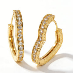 HEART HOOP HUGGIE EAR/GOLD METAL