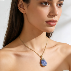 White spot stone Necklace/GOLD