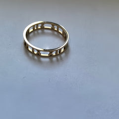 Geometric Cutout Band Ring/GOLD Stainless Steel