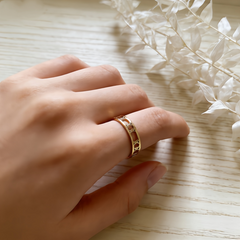 Geometric Cutout Band Ring/GOLD Stainless Steel