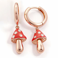 MUSHROOM RED ENAMEL EAR