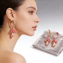 MUSHROOM RED ENAMEL EAR