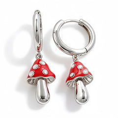 MUSHROOM RED ENAMEL EAR