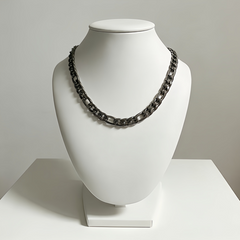 Gunmetal Figaro Chain Necklace/ Stainless Steel