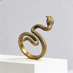 SNAKE LINEAR RING/GLD