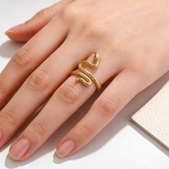 SNAKE LINEAR RING/GLD