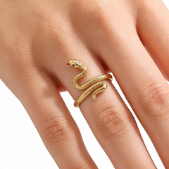 SNAKE LINEAR RING/GLD