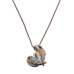 Iridescent Heart Necklace/Rose Gold