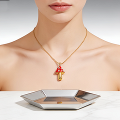 MUSHROOM RED ENAMEL NCK