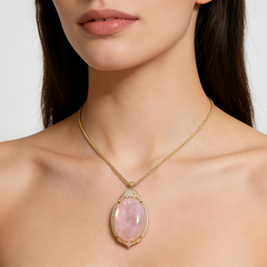 Rose quartz CZ  NCK/GLD