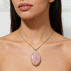 Rose quartz CZ  NCK/GLD
