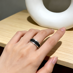 Two-Tone Textured Ring/Stainless Steel