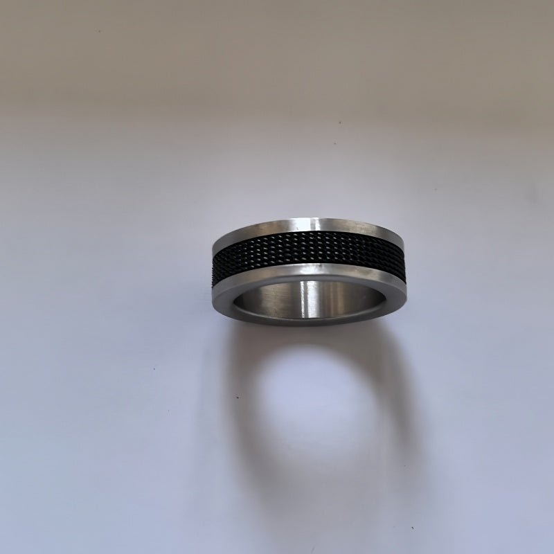 Two-Tone Textured Ring/Stainless Steel