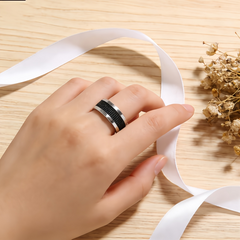 Two-Tone Textured Ring/Stainless Steel