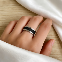 Two-Tone Textured Ring/Stainless Steel