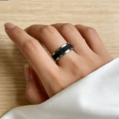 Two-Tone Textured Ring/Stainless Steel