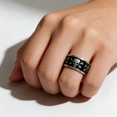 Chunky Skull Pattern Band Ring/Stainless Steel