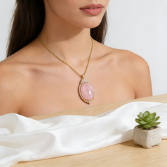 Rose quartz CZ NCK/GLD
