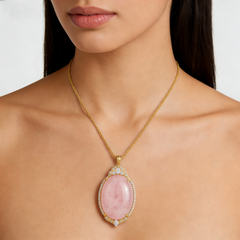 Rose quartz CZ NCK/GLD