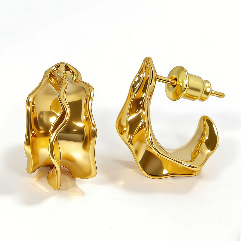 MARY HOOP HUGGIE EAR/GOLD METAL