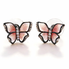 BUTTERFLY PINK ENAMEL EAR