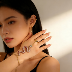 SNAKE CHARM RING&BRA SET