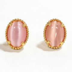 Pink cat's eye stud EAR