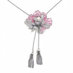Classic Flower Enamel Long NCK/Tassel