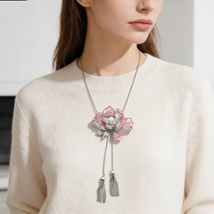 Classic Flower Enamel Long NCK/Tassel