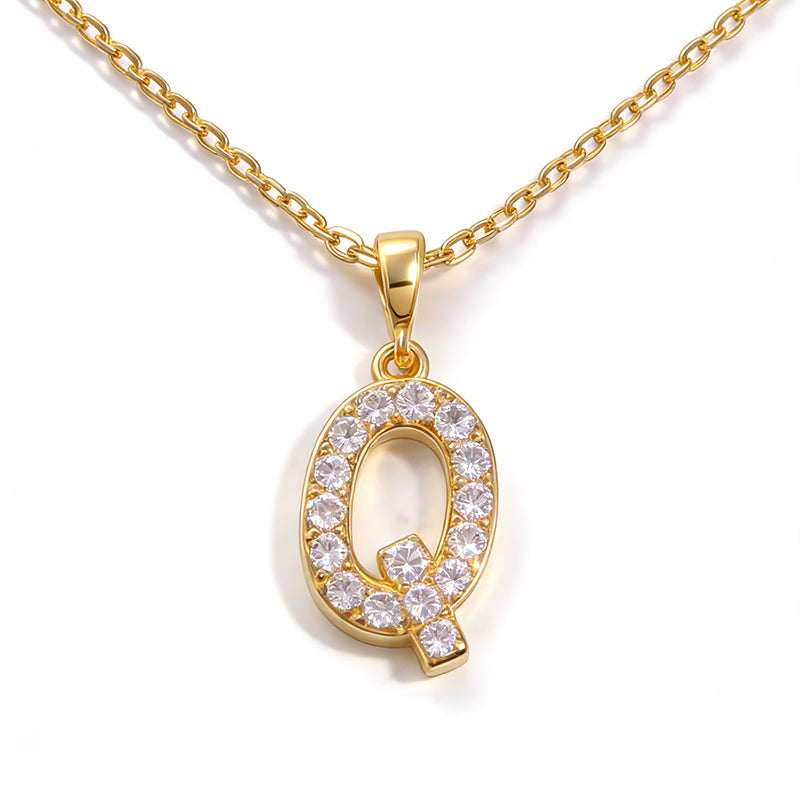 Letters Q Necklace/Rose gold