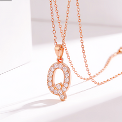 Letters Q Necklace/Rose gold