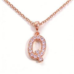 Letters Q Necklace/Rose gold