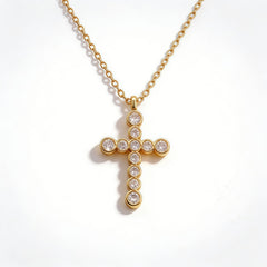 Cross NCK/18K GLD CZ