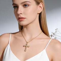 Cross NCK/18K GLD CZ