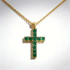 Cross  green nano NCK/18K GLD