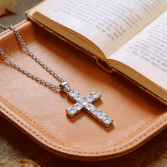 Cross nano Necklace/Rhodium