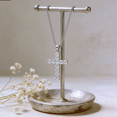 Cross nano Necklace/Rhodium