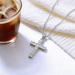 Cross nano Necklace/Rhodium