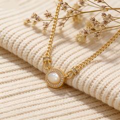 White MOP Necklace/18K GOLD