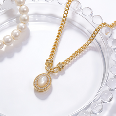 White MOP Necklace/18K GOLD