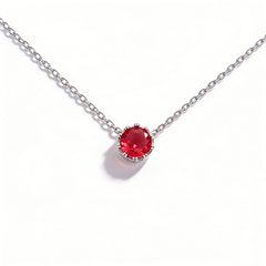 Magenta  Necklace /Rhodium