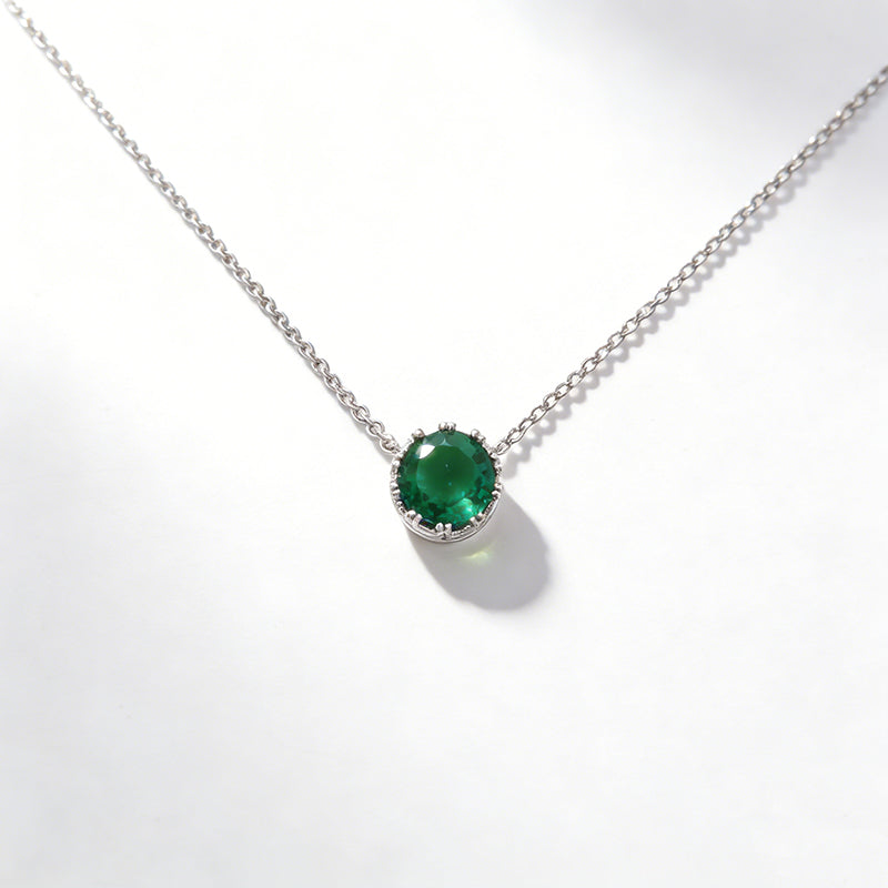 Green  Necklace /Rhodium